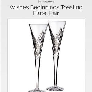 Waterford crystal toasting flutes- set of two